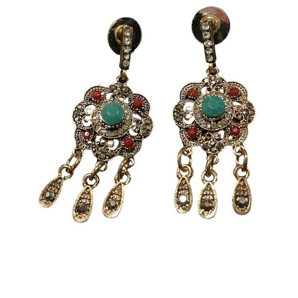 NWOT Turkish design set chain necklace and dangle earrings - Picture 4 of 9